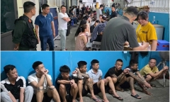 Clip: Cận cảnh khám xét nơi 28 cô gái bị nuôi nhốt, ép làm nhân viên karaoke 