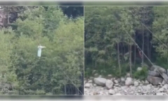 Clip: Kinh hãi bé gái 12 tuổi rơi tự do từ độ cao hơn 9m xuống bãi đá khi chơi trượt zipline