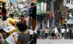 Người dân dậy sớm, xếp hàng dài chờ mua bánh trôi bánh chay ngày Tết Hàn thực