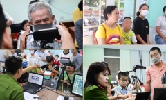 Người già, trẻ nhỏ ở TP.HCM háo hức đi làm thẻ căn cước mới