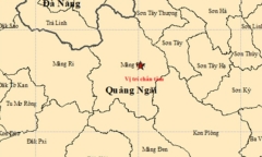 Xuất hiện động đất 4,5 độ ở Quảng Ngãi