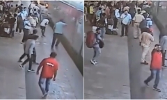 Video: Nhân viên an ninh kịp thời cứu người đàn ông bị ngã khi tàu hỏa rời ga