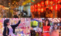 Giới trẻ xúng xính váy áo rủ nhau “check-in” phố lồng đèn ở TP.HCM