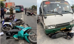 Vụ ô tô khách va chạm liên hoàn 8 xe máy, 1 người tử vong: Lời kể của người dân