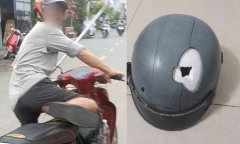 Triệu tập đối tượng vô cớ dùng cây sắt đánh người đi đường vỡ mũ bảo hiểm, chấn thương ở TP.HCM