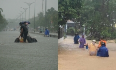 Đà Nẵng sơ tán hơn 4.000 người tránh lũ, nhiều tuyến đường ở Quảng Nam nhiều bị chia cắt