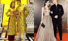 Lệ Quyên diện áo dài đôi cùng Lâm Bảo Châu, khoe phong bao lì xì cực xịn