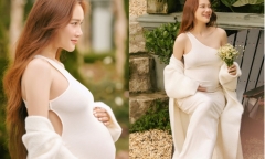 Hé lộ hình ảnh bụng bầu cuối thai kỳ của Nhã Phương 