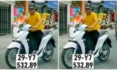 Công an lấy lời khai đối tượng lấn làn, đạp ngã người đi xe đạp trên phố Hà Nội