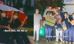 Clip: Nhóm sinh viên Hà Nội chống dịch co ro trên thùng xe giữa cơn mưa lớn khiến nhiều người xót xa
