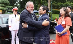 Thủ tướng Phạm Minh Chính chủ trì Lễ đón Thủ tướng Cuba Manuel Marrero Cruz 