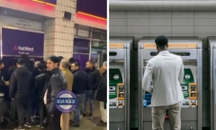 Hàng dài chờ rút tiền sau khi biết cây ATM lỗi, có thể nhả 