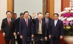 Tổng Bí thư Nguyễn Phú Trọng chúc Tết lãnh đạo, nguyên lãnh đạo Đảng, Nhà nước