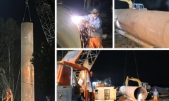 Vụ bé trai rơi xuống trụ bê tông ở Đồng Tháp sâu 35m: Bắt đầu lồng ống thép vào cọc bê tông