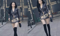 Phương Oanh tự tin catwalk giữa phố, khoe thần thái 