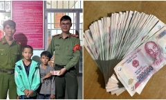Gia Lai: Hai học sinh lớp 4 nhặt được 19 triệu đồng, đuổi theo người đánh rơi trả lại 