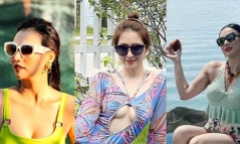 Hòa Minzy diện bikini đập tan tin đồn mang thai, Angela Phương Trinh khoe cơ bắp cuồn cuộn