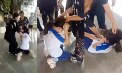 Vụ nữ sinh lớp 6 đạp dã man vào mặt ở Hà Nội: Công an vào cuộc