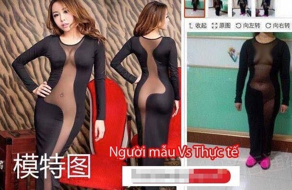 “Dở khóc dở cười” với chiếc váy bán qua mạng và thực tế