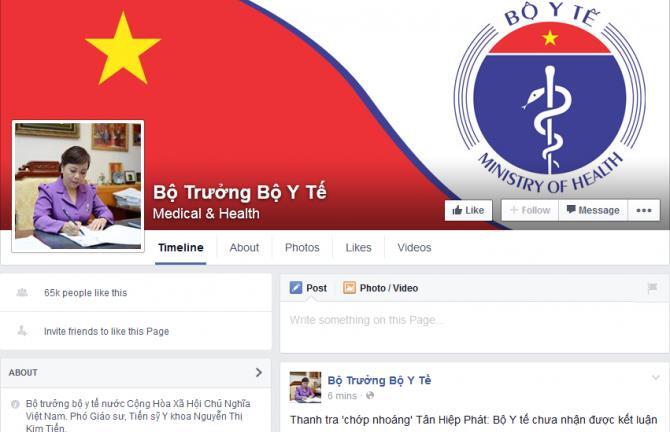 Bộ trưởng Bộ Y tế công khai địa chỉ facebook