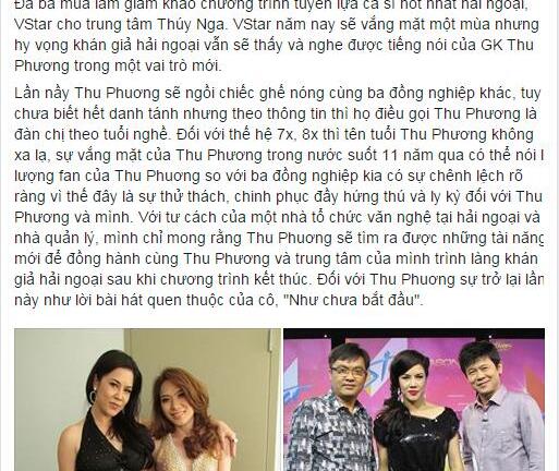 Thu Phương sẽ ngồi “ghế nóng” giám khảo The Voice 2015? 