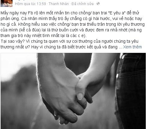 Đan Lê lên tiếng phản đối trào lưu tin nhắn “Em yêu anh”