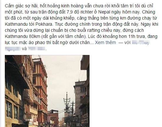 Con gái cố diễn viên Hồng Sơn kể lại trận động đất Nepal