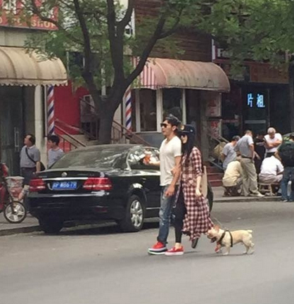 Phạm Băng Băng, Lý Thần tay trong tay dắt thú cưng dạo phố