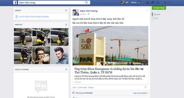 Đàm Vĩnh Hưng, Hoài Linh bị mạo danh để nói xấu công ty địa ốc