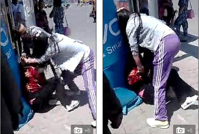 Cô gái đánh đập mẹ tâm thần giữa phố gây phẫn nộ