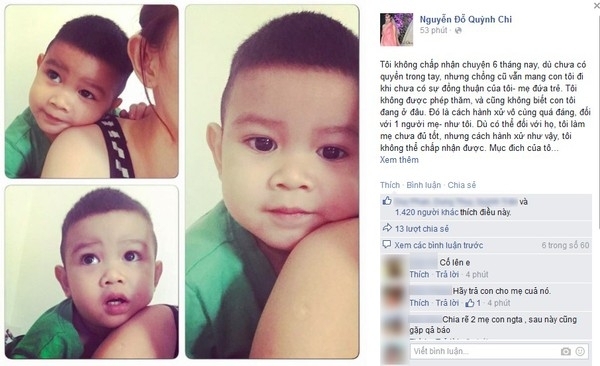 Bất lực, Quỳnh Chi đăng status tìm con trên Facebook