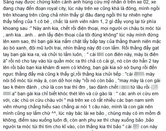 Dân mạng truy tìm “anh hùng cứu mỹ nhân” trên xe buýt