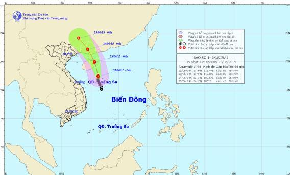 Cơn bão số 1: Sức gió mạnh cấp 9, giật cấp 10 – 11