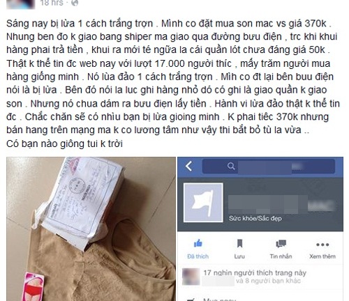 Tá hỏa vì đặt mua son giá gần 400k, lúc nhận được lại ra... quần lót