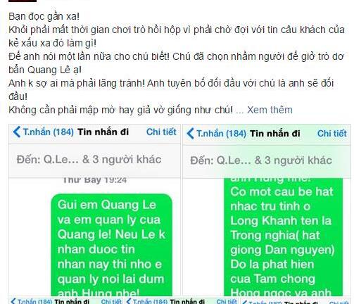 Đàm Vĩnh Hưng chia sẻ tin nhắn 