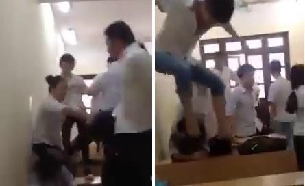 Phẫn nộ 6 nam sinh côn đồ xông vào đấm, đạp một bạn nữ