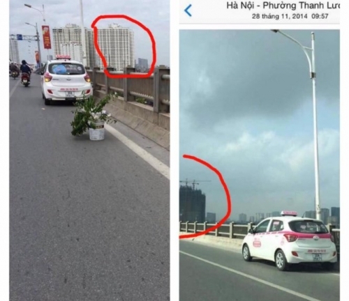 Loạn hình ảnh, clip chiếc taxi đỗ trên cầu Vĩnh Tuy