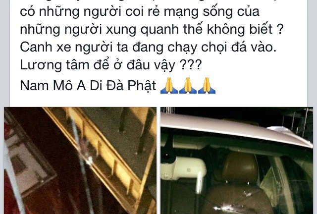 Người đẹp Khánh My bị kẻ xấu ném đá vỡ kính ô tô