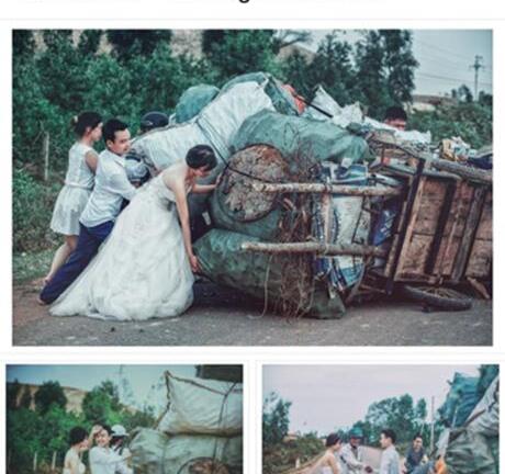 Sự thật về bức ảnh “Cô dâu chú rể giúp đẩy xe đồng nát”