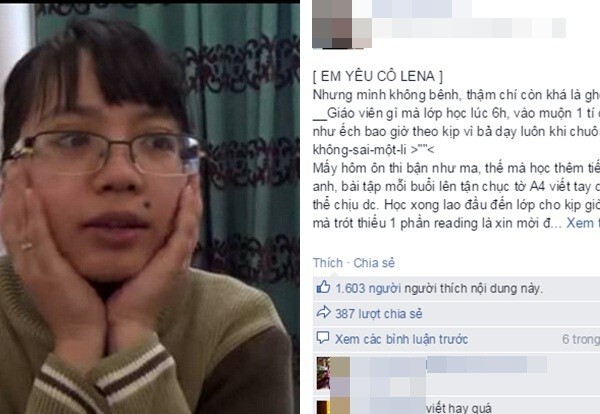 9X Ngoại thương đăng status khen khéo cô giáo 