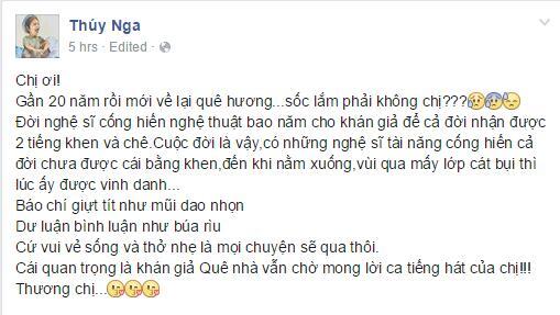 Thúy Nga lên tiếng an ủi sau khi Như Quỳnh bị chê về nhan sắc