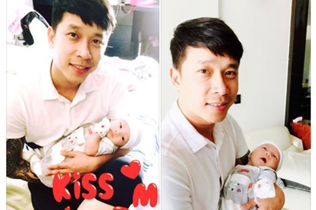 Biểu cảm siêu đáng yêu của con trai Lê Hoàng The Men