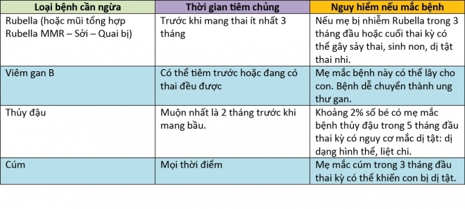 Lịch tiêm phòng cho bà bầu trước và trong quá trình mang thai