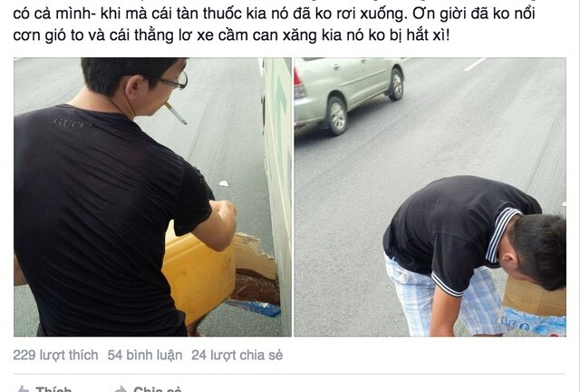 Tranh cãi về bức ảnh hút thuốc đổ xăng