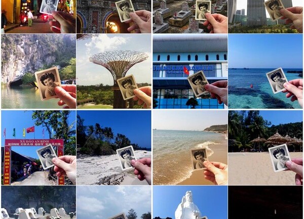 Cảm động chàng trai 2 năm mang ảnh bà đã mất đi khắp thế gian