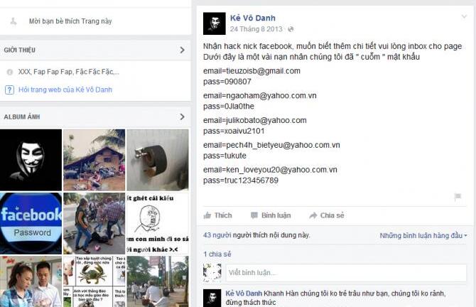 Dịch vụ đánh cắp Facebook: Nhiều ngôi sao cũng là nạn nhân