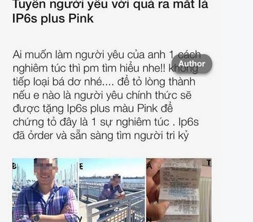 Nam thanh niên tuyển người yêu bằng iPhone 6S Plus gây xôn xao