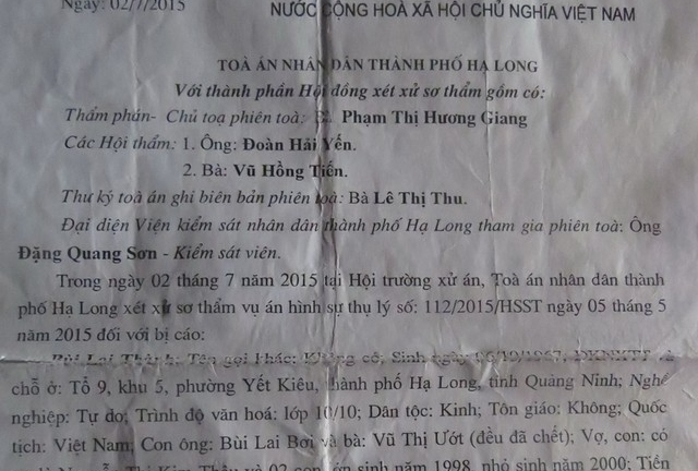 Kỳ lạ phiên tòa không có bị hại ở TP Hạ Long