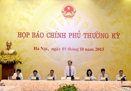Họp báo Chính phủ thường kỳ tháng 9/2015