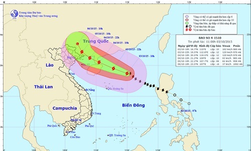 Tin bão số 4 mới nhất trưa 3/10: Bão mạnh cấp 11, biển động dữ dội